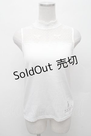 画像: m petit by misako / NINA'S パット付きレースタンクトップ  白 S-26-03-04-044-LO-TO-HR-ZS