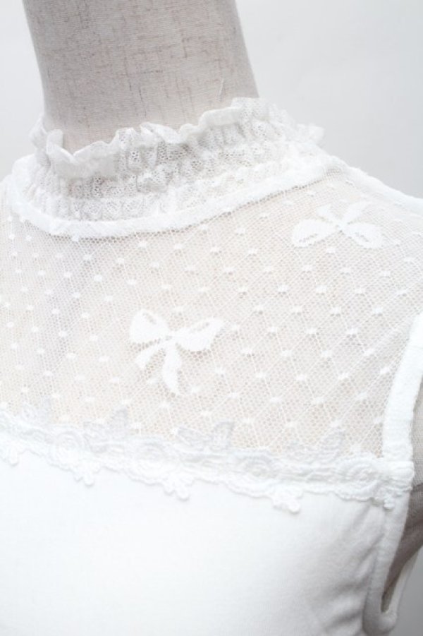 画像3: m petit by misako / NINA'S パット付きレースタンクトップ  白 S-26-03-04-044-LO-TO-HR-ZS (3)