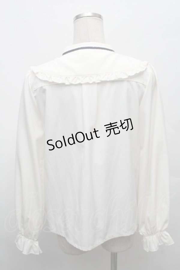 画像2: axes femme / ブーケ刺繍フリル襟ブラウス  アイボリー S-26-03-04-045-AX-BL-HR-ZS (2)