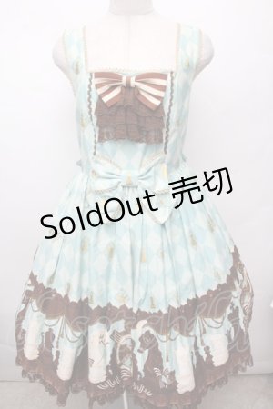 画像: Angelic Pretty / Chess Chocolateジャボ付ジャンパースカート  ミント S-26-03-04-054-AP-OP-HR-ZS