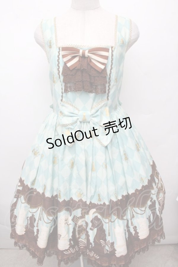 画像1: Angelic Pretty / Chess Chocolateジャボ付ジャンパースカート  ミント S-26-03-04-054-AP-OP-HR-ZS (1)