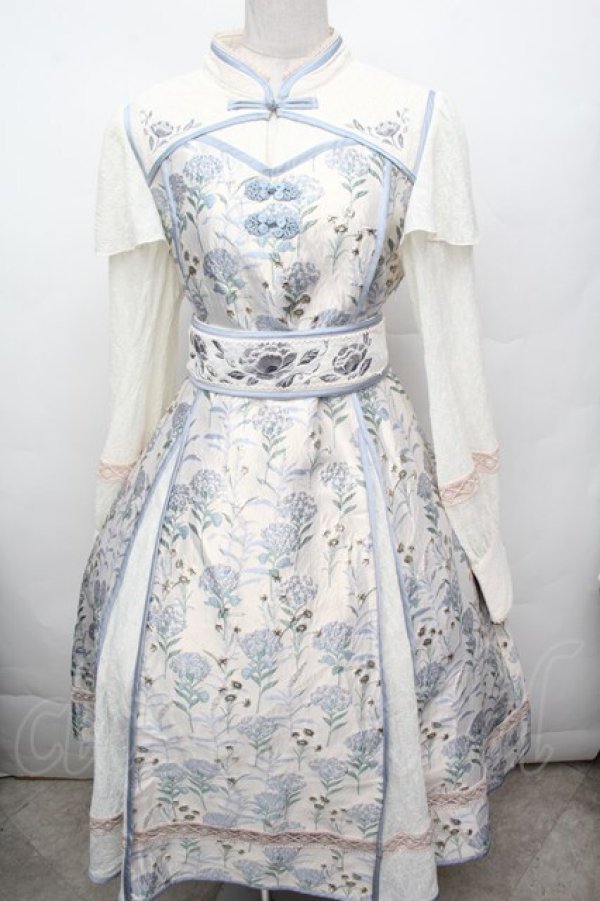 画像1: 星箱works / 彩花磁　 ロングワンピース  オフｘブルー S-26-03-04-058-PU-OP-AS-ZS (1)