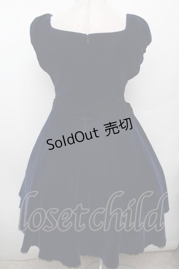 画像2: ATELIER PIERROT / Adenophoraベロアドレス 1 ネイビー S-26-03-04-059-EL-OP-TE-ZS (2)