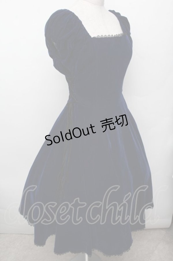 画像3: ATELIER PIERROT / Adenophoraベロアドレス 1 ネイビー S-26-03-04-059-EL-OP-TE-ZS (3)