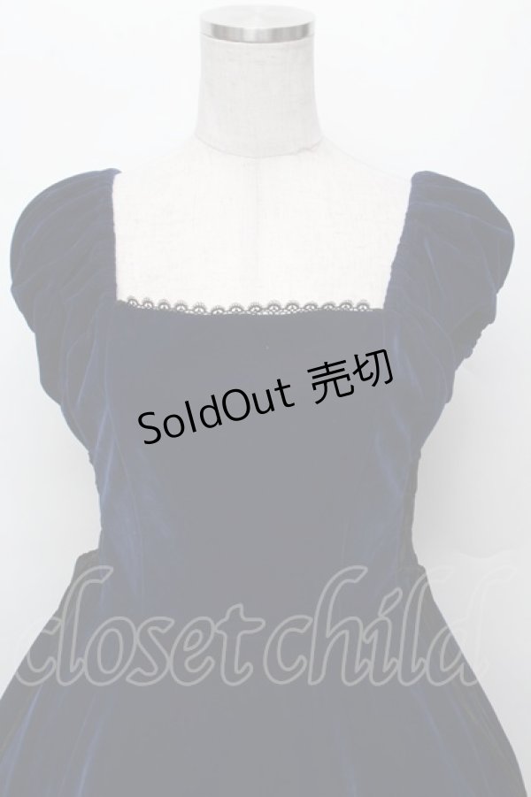 画像4: ATELIER PIERROT / Adenophoraベロアドレス 1 ネイビー S-26-03-04-059-EL-OP-TE-ZS (4)