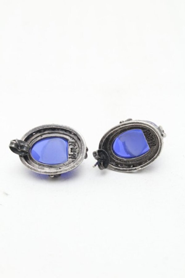 画像2: Moi-meme-Moitie / ローズカボションピアス  サファイアローズ S-26-03-04-001-MO-AC-HR-ZS (2)