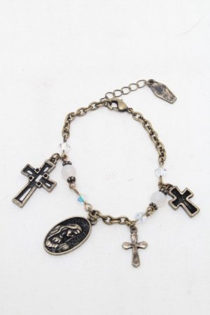 画像: Moi-meme-Moitie / ホーリークロスブレスレット  アンティークゴールドｘ白 S-26-03-04-009-MO-AC-HR-ZS