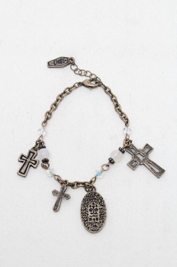 画像2: Moi-meme-Moitie / ホーリークロスブレスレット  アンティークゴールドｘ白 S-26-03-04-009-MO-AC-HR-ZS (2)