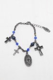 画像1: Moi-meme-Moitie / ホーリークロスブレスレット  シルバーｘ青 S-26-03-04-010-MO-AC-HR-ZS (1)