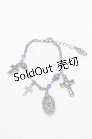 画像: Moi-meme-Moitie / ホーリークロスブレスレット  シルバーｘ青 S-26-03-04-010-MO-AC-HR-ZS