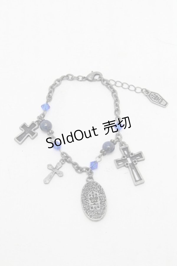 画像1: Moi-meme-Moitie / ホーリークロスブレスレット  シルバーｘ青 S-26-03-04-010-MO-AC-HR-ZS (1)