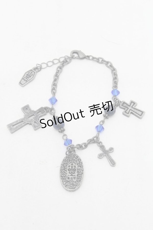 画像2: Moi-meme-Moitie / ホーリークロスブレスレット  シルバーｘ青 S-26-03-04-010-MO-AC-HR-ZS (2)