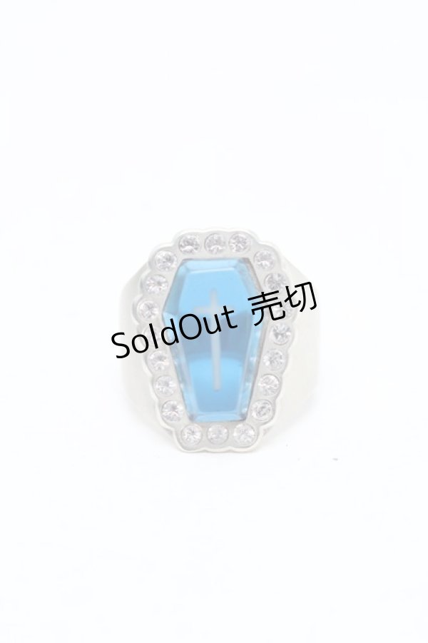 画像1: Moi-meme-Moitie / ビーズ棺リング 11号 青ｘシルバー S-26-03-04-014-MO-AC-HR-ZS (1)