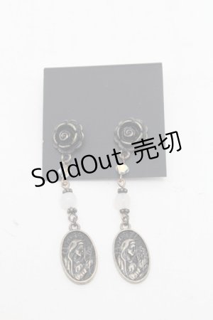 画像: Moi-meme-Moitie / ホーリーローズピアス  アンティークゴールドｘ白 S-26-03-04-002-MO-AC-HR-ZS