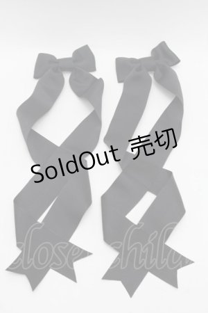 画像: LOTUS ribbon / ツインテールリボンバレッタ  黒 S-26-03-04-019-EL-ZA-AS-ZS