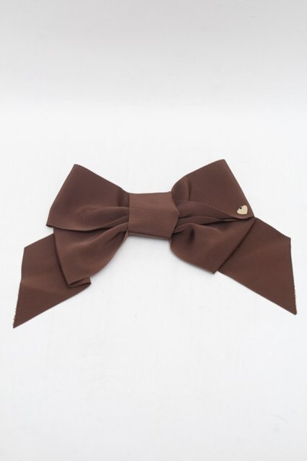 画像1: Shirley Temple / グログランリボンバレッタ  ブラウン S-26-03-04-020-ET-AC-HR-ZS (1)