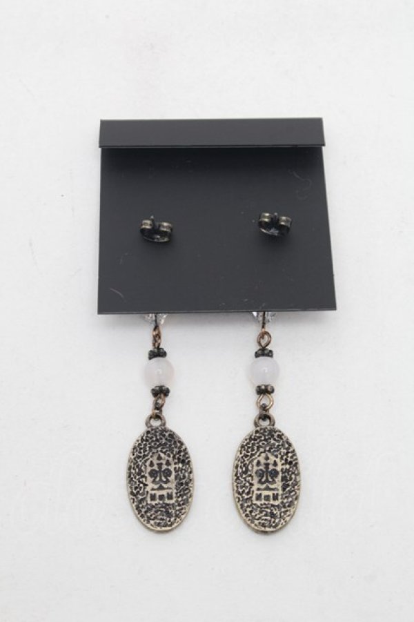 画像2: Moi-meme-Moitie / ホーリーローズピアス  アンティークゴールドｘ白 S-26-03-04-002-MO-AC-HR-ZS (2)