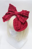画像1: Angelic Pretty / ロゴ刺繍フリルリボンカチューシャ  赤 S-26-03-04-025-AP-AC-AS-ZS (1)