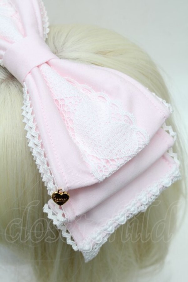 画像2: Angelic Pretty / Heartヒロインリボンヘッドドレス(無地)  ピンク S-26-03-04-028-AP-AC-AS-ZS (2)