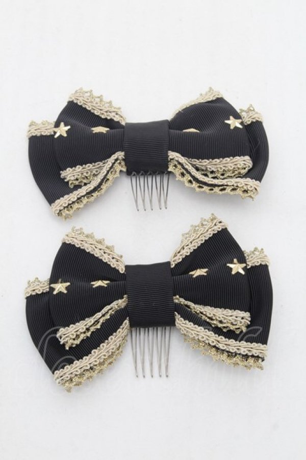 画像1: Angelic Pretty / British Starコーム  黒 S-26-03-04-003-AP-AC-AS-ZS (1)