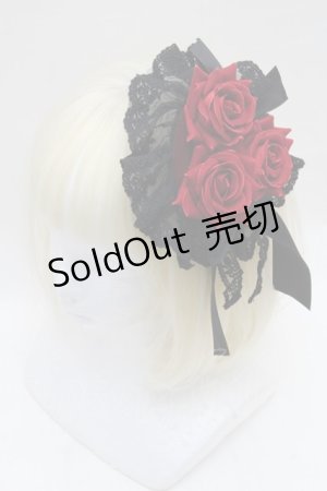 画像: Chalmiere / ウィンターローズクリップ  黒×赤 S-26-03-04-032-0-AC-HR-ZS