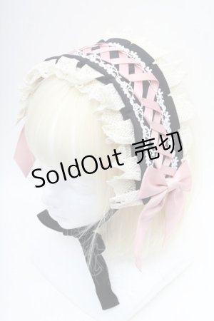 画像: LOLITA / ヘッドドレス  黒ｘピンク S-26-03-04-035-LO-ZA-AS-ZS