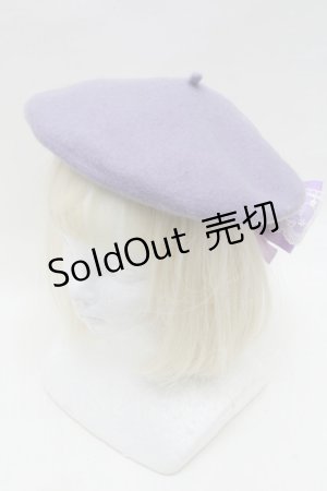 画像: LOLITA / お砂糖すみれベレー帽  ラベンダー S-26-03-04-037-LO-ZA-AS-ZS