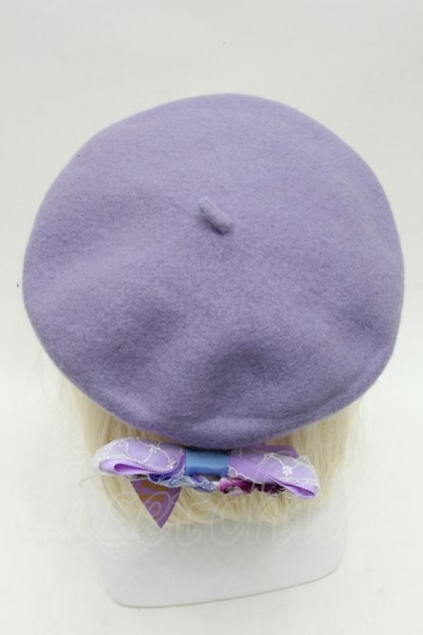 画像2: LOLITA / お砂糖すみれベレー帽  ラベンダー S-26-03-04-037-LO-ZA-AS-ZS (2)