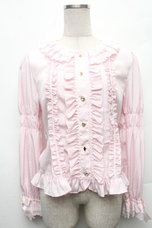 画像1: BABY,THE STARS SHINE BRIGHT / Alice in the Crystal Palaceブラウス  ピンク S-26-03-06-004-BA-BL-HR-ZS (1)