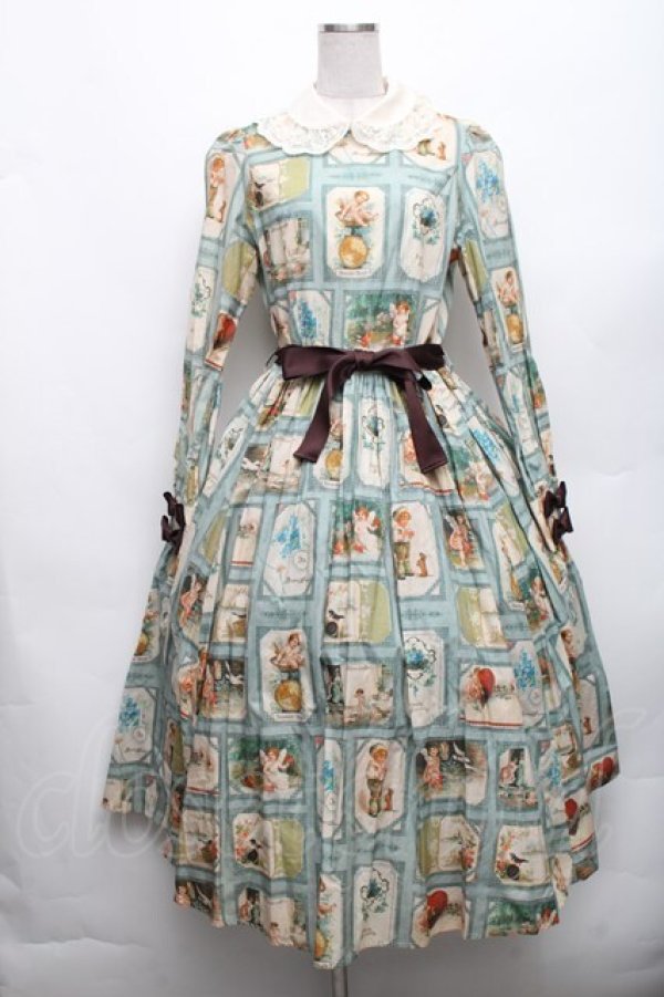 画像1: Innocent World / ベルエポックワンピース  ブルーｘショコラ S-26-03-06-033-IW-OP-AS-ZS (1)