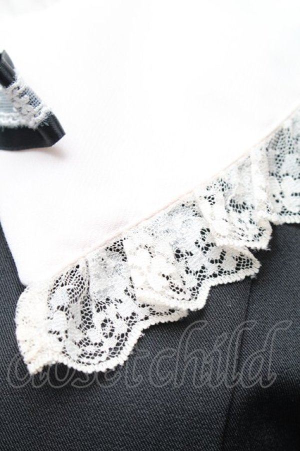 画像4: Secret Honey / フリルビッグカラーセットアップ  黒ｘ白 S-26-03-06-035-CA-BL-HR-ZS (4)