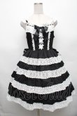 画像1: BABY,THE STARS SHINE BRIGHT / エリザベスジャンパースカート  黒ｘ白 S-26-03-06-036-BA-OP-HR-ZS (1)