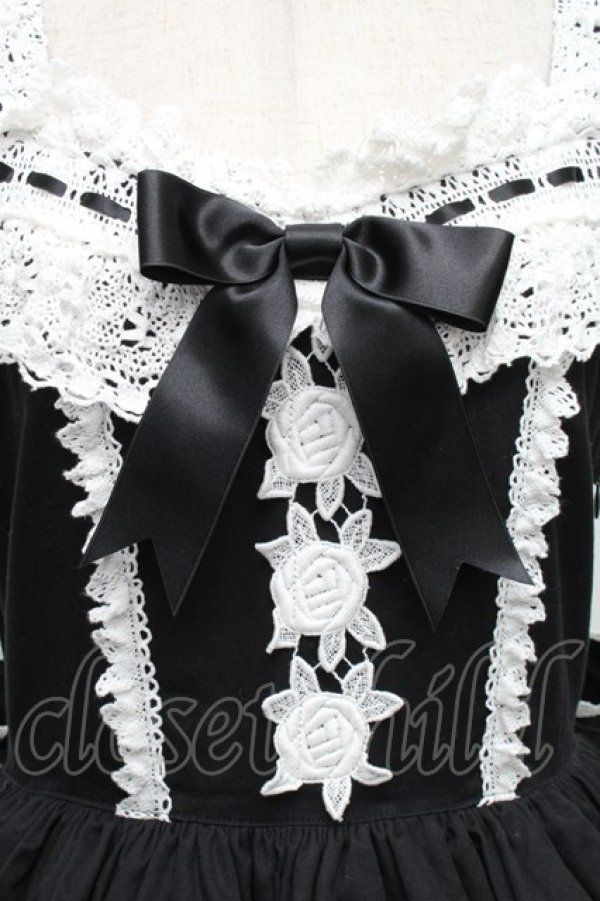 画像3: BABY,THE STARS SHINE BRIGHT / エリザベスジャンパースカート  黒ｘ白 S-26-03-06-036-BA-OP-HR-ZS (3)