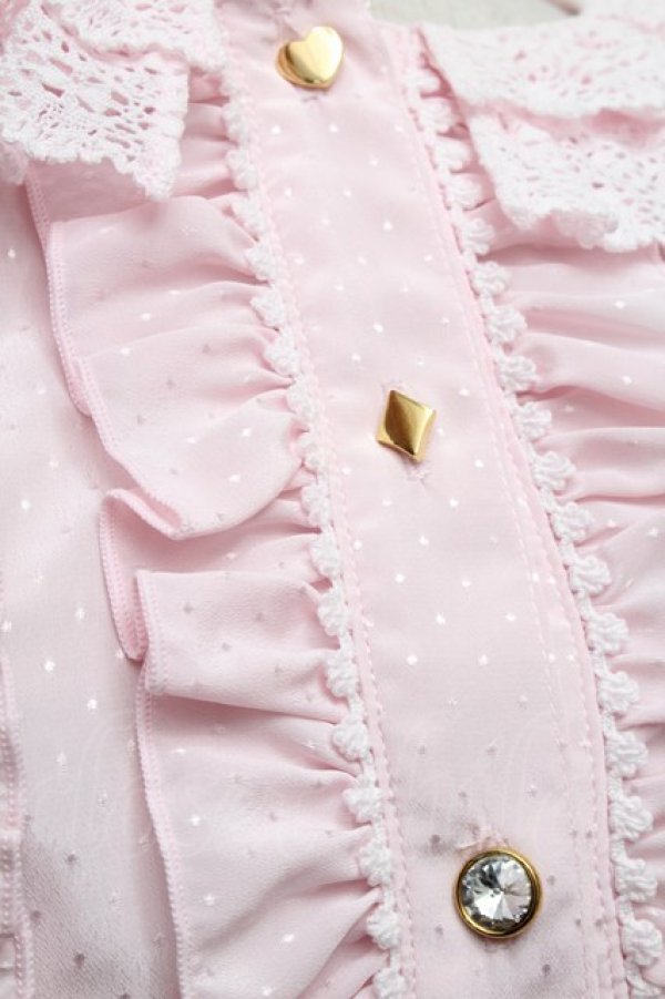 画像3: BABY,THE STARS SHINE BRIGHT / Alice in the Crystal Palaceブラウス  ピンク S-26-03-06-004-BA-BL-HR-ZS (3)