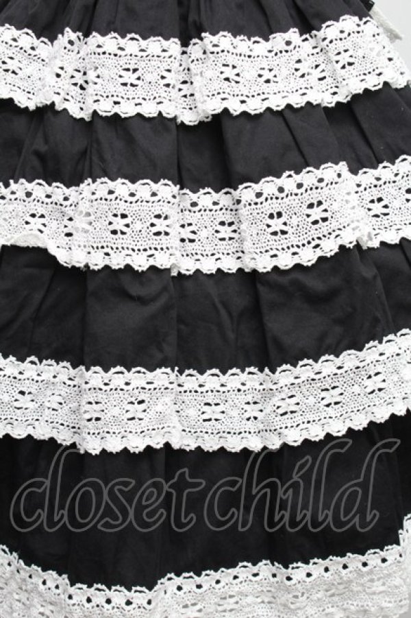 画像4: BABY,THE STARS SHINE BRIGHT / エリザベスジャンパースカート  黒ｘ白 S-26-03-06-036-BA-OP-HR-ZS (4)