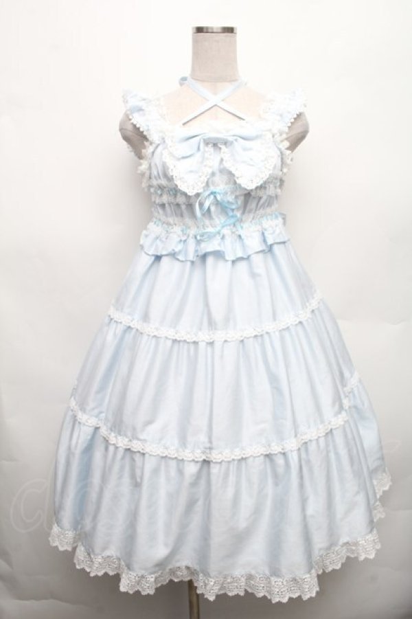 画像1: BABY,THE STARS SHINE BRIGHT / シャーリングベビードールジャンパースカート（2022年）  サックス S-26-03-06-037-BA-OP-AS-ZS (1)