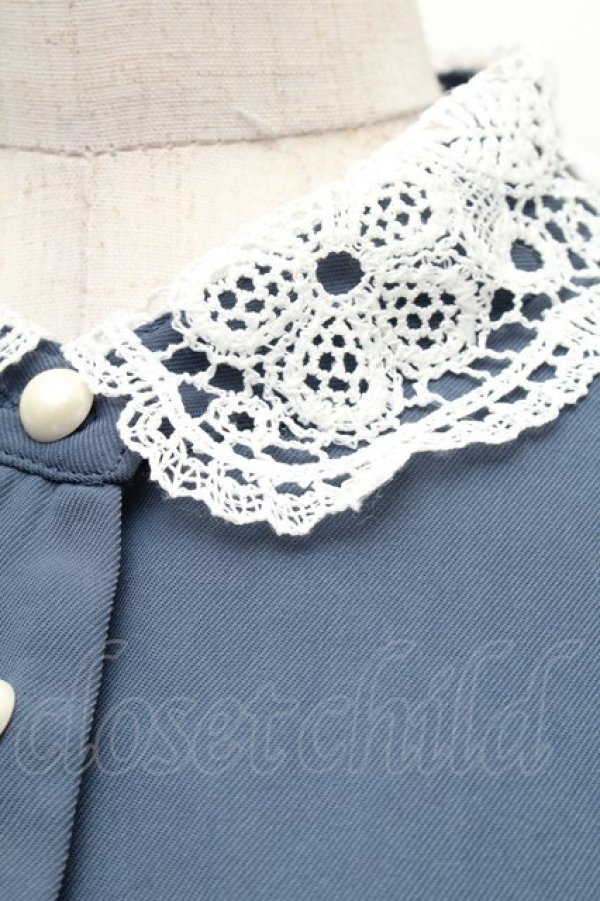 画像2: m petit by misako / AM*レースエリプリーツワンピース M ブルー S-26-03-06-038-LO-OP-AS-ZS (2)