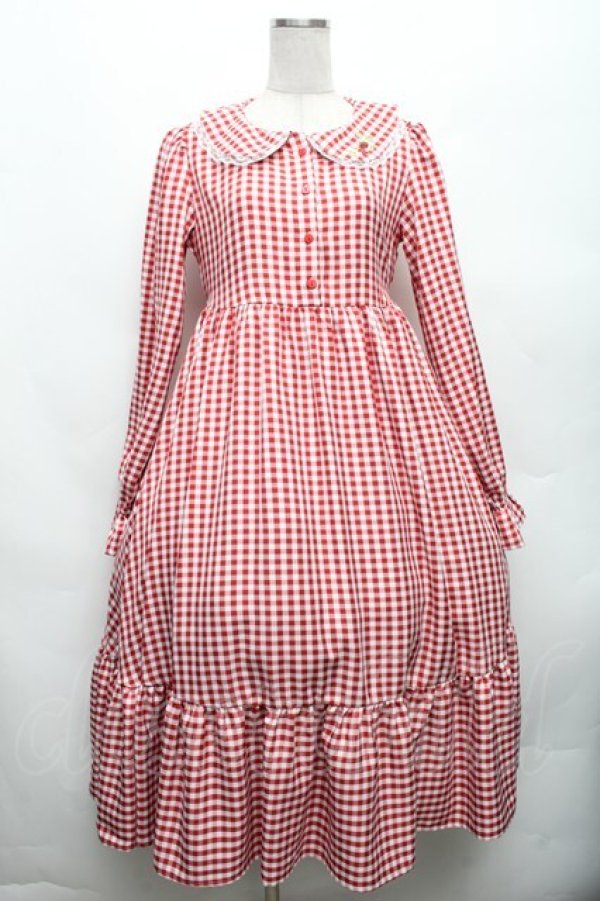 画像1: FLC / hsギンガムマルエリワンピース M 赤ｘ白 S-26-03-06-040-LO-OP-HR-ZS (1)