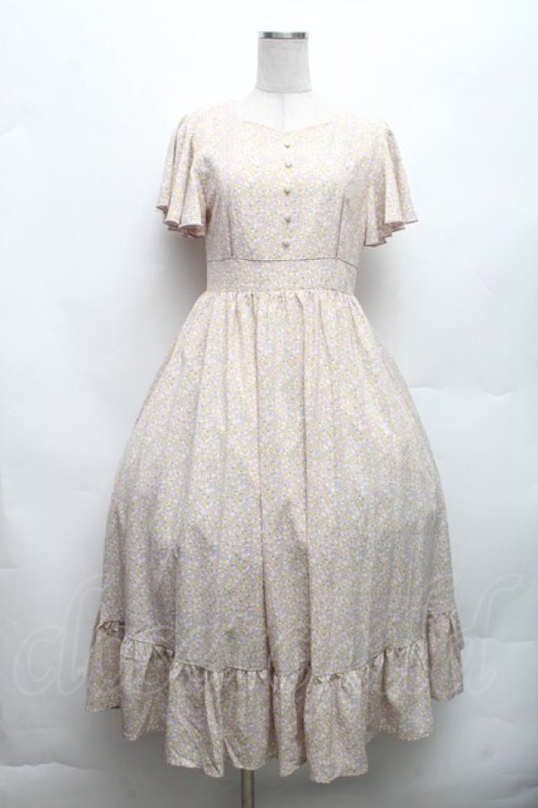 画像1: evelyn / 肩フリル花柄ワンピース  ピンク S-26-03-06-043-LO-OP-HR-ZS (1)