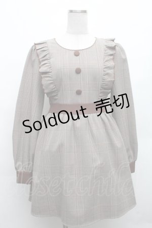 画像: evelyn / ウエスト切替フリルワンピース  ブラウン S-26-03-06-044-LO-OP-HR-ZS