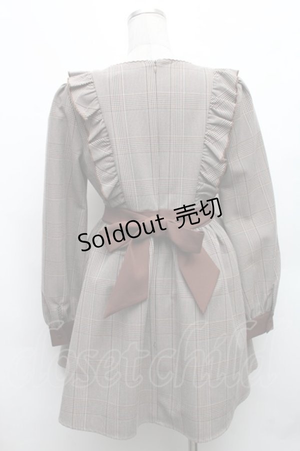 画像2: evelyn / ウエスト切替フリルワンピース  ブラウン S-26-03-06-044-LO-OP-HR-ZS (2)