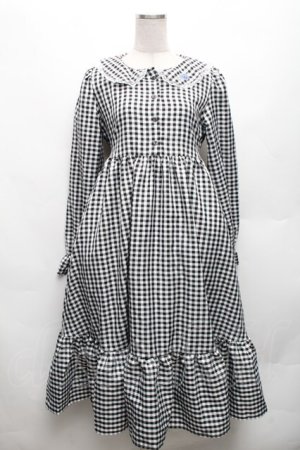 画像: FLC / 星名桜子/ギンガムチェックワンピース M 黒ｘ白 S-26-03-06-047-LO-OP-AS-ZS