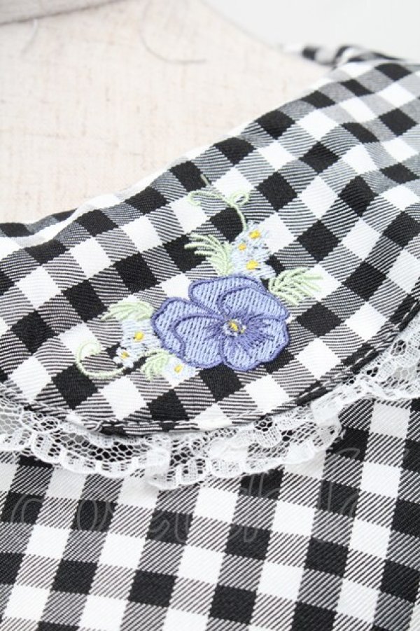 画像3: FLC / 星名桜子/ギンガムチェックワンピース M 黒ｘ白 S-26-03-06-047-LO-OP-AS-ZS (3)