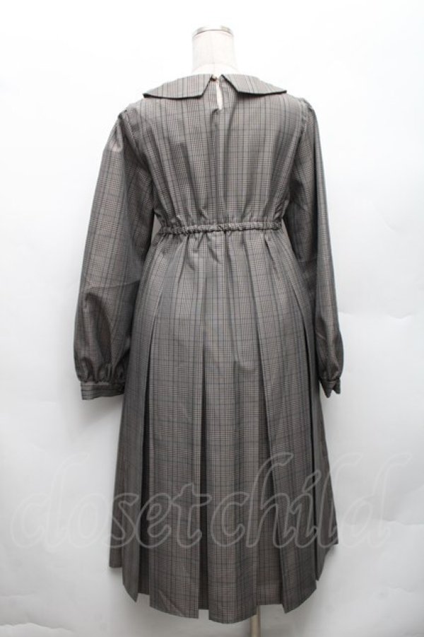 画像2: FLC / チェック柄ボックスプリーツワンピース M グレー S-26-03-06-048-LO-OP-HR-ZS (2)