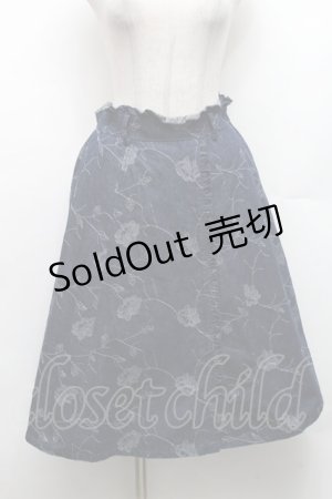 画像: axes femme / バラベルト付柄デニムスカート M 紺 S-26-03-06-050-AX-SK-TE-ZS