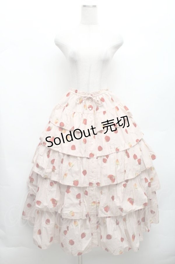 画像1: PINK HOUSE / いちごプリントスカート  ピンク S-26-03-06-051-LO-SK-AS-ZS (1)