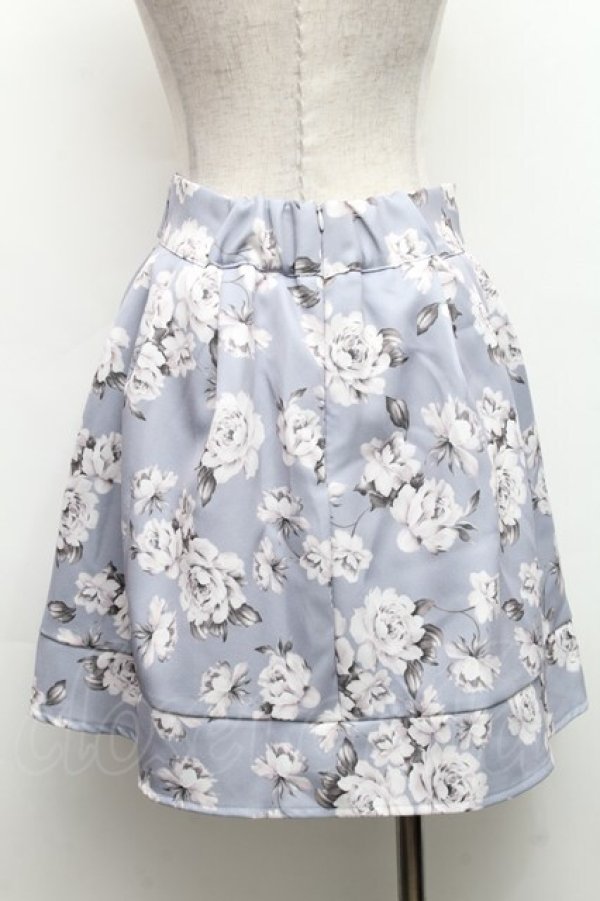 画像2: evelyn / フラワービジュータックスカート  グレー S-26-03-06-052-LO-PA-HR-ZS (2)