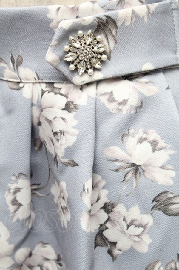 画像3: evelyn / フラワービジュータックスカート  グレー S-26-03-06-052-LO-PA-HR-ZS (3)