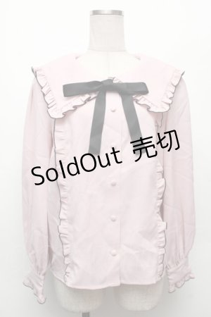 画像: Ank Rouge / ビッグ襟フリルブラウス  ピンク S-26-03-06-006-CA-BL-HR-ZS