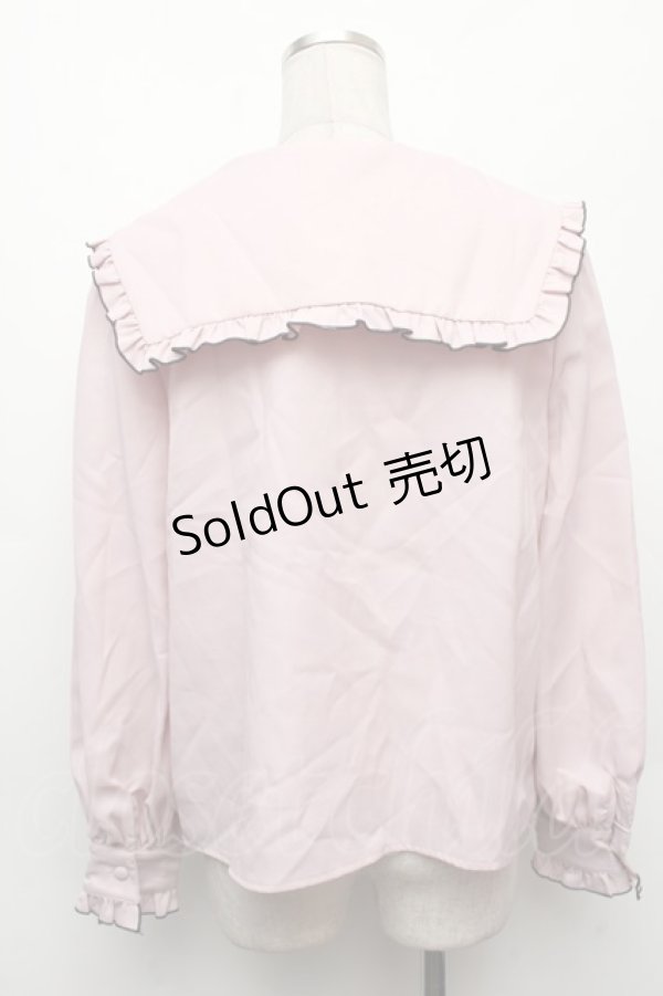 画像2: Ank Rouge / ビッグ襟フリルブラウス  ピンク S-26-03-06-006-CA-BL-HR-ZS (2)